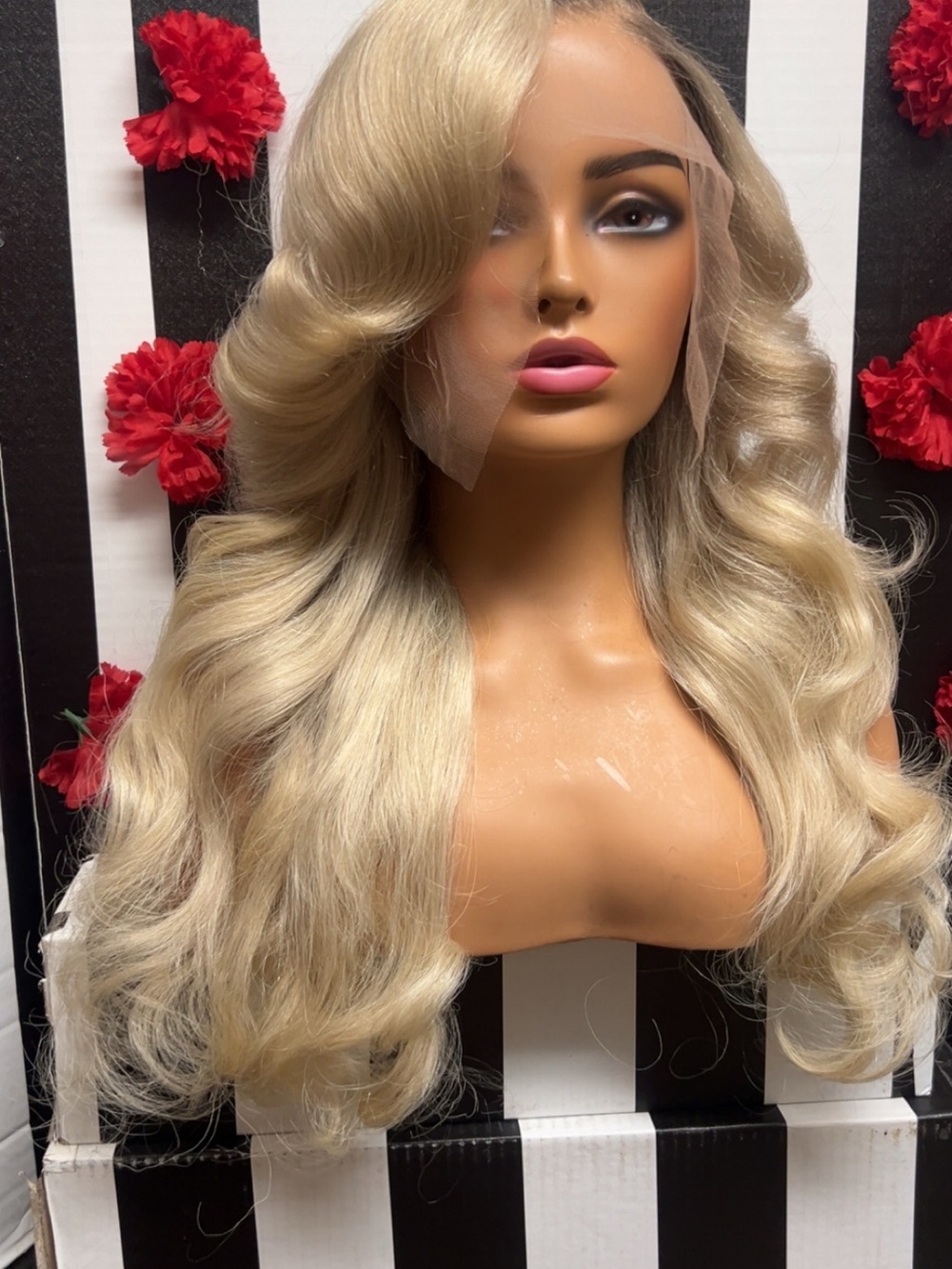 Blonde Long Wavy Lace Front Wig - Natural Blonde